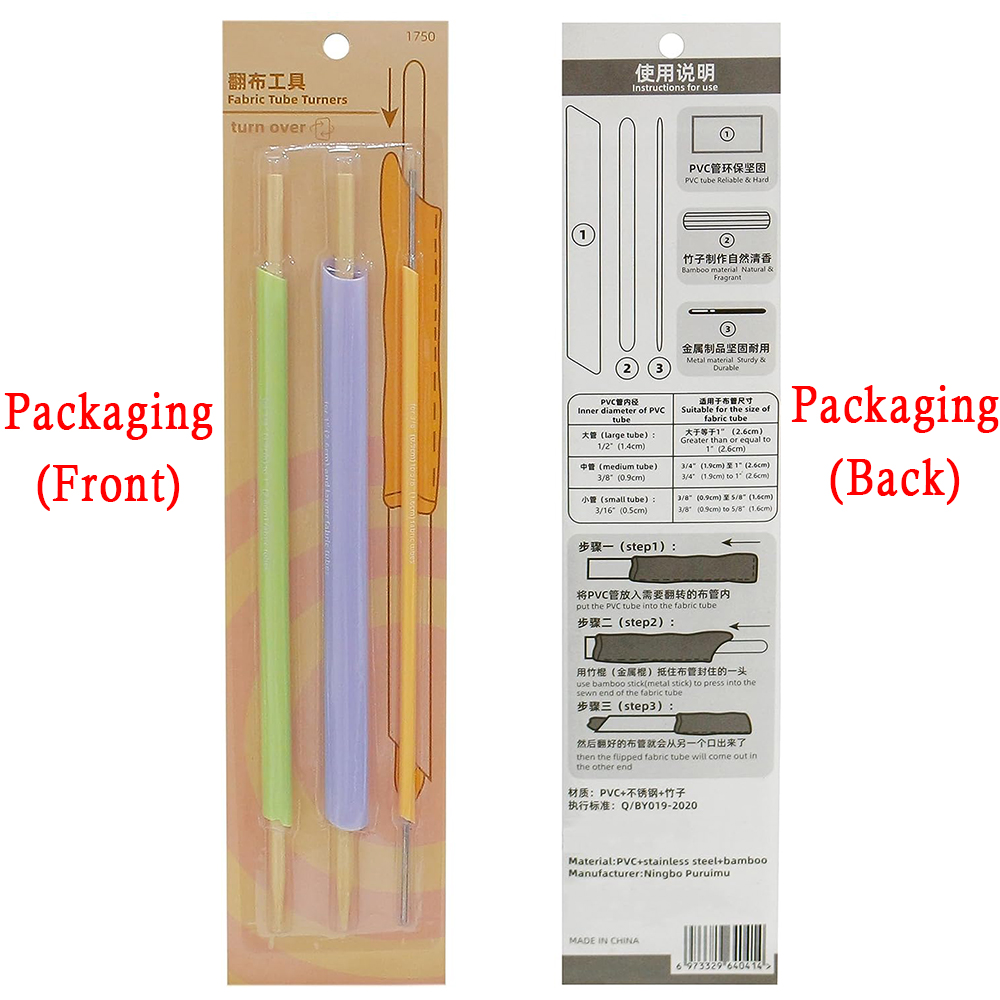 Sewing Technology - 3-delige Quick Turn-stofset, verschillende maten Tube