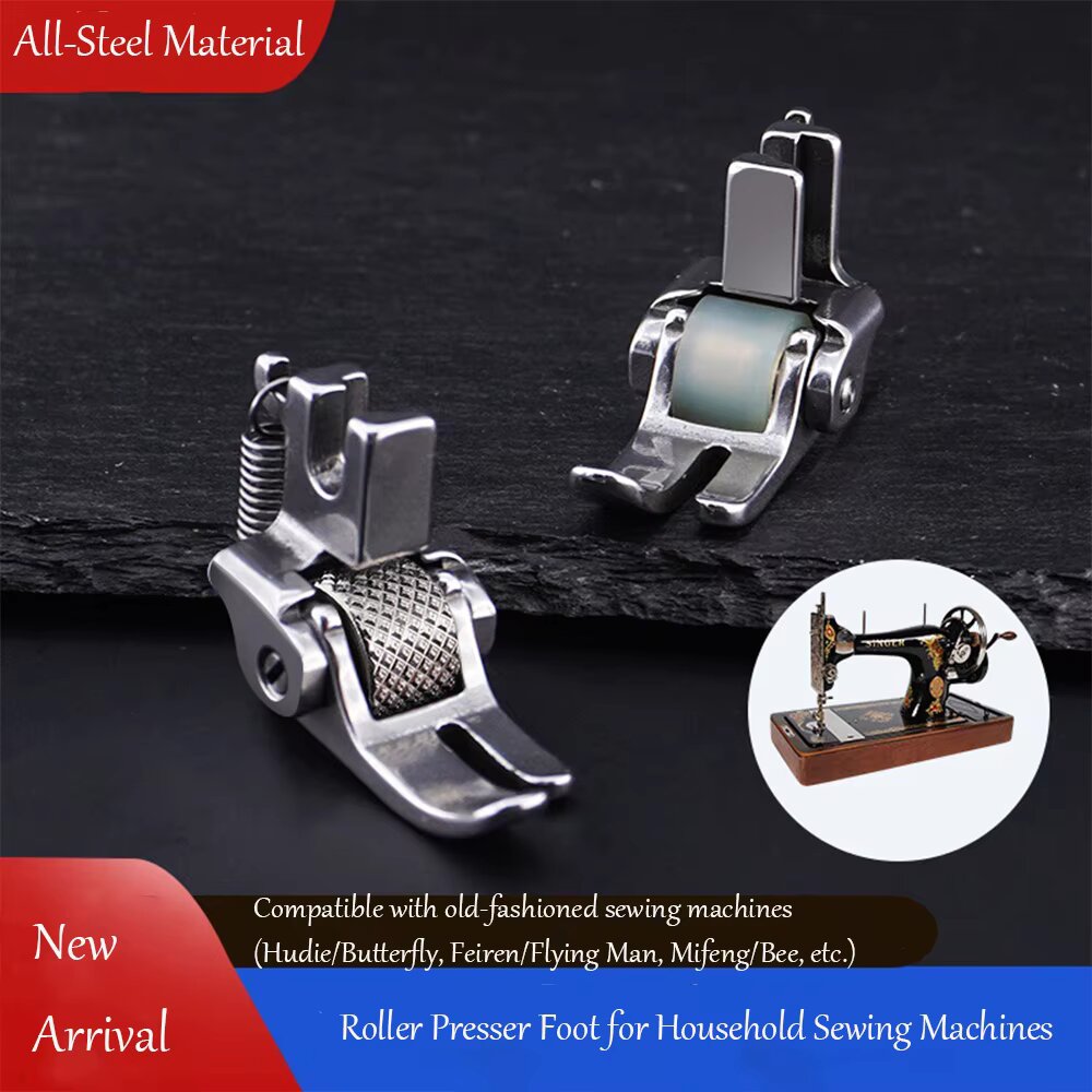 Sewing Tt - Volledig stalen rolvoet voor ouderwetse pedaalnaaimachines,