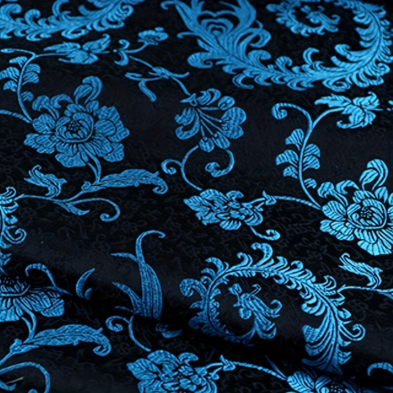 Sewing Cloth - 3D Blue Phoenix Tail brokaatstof —