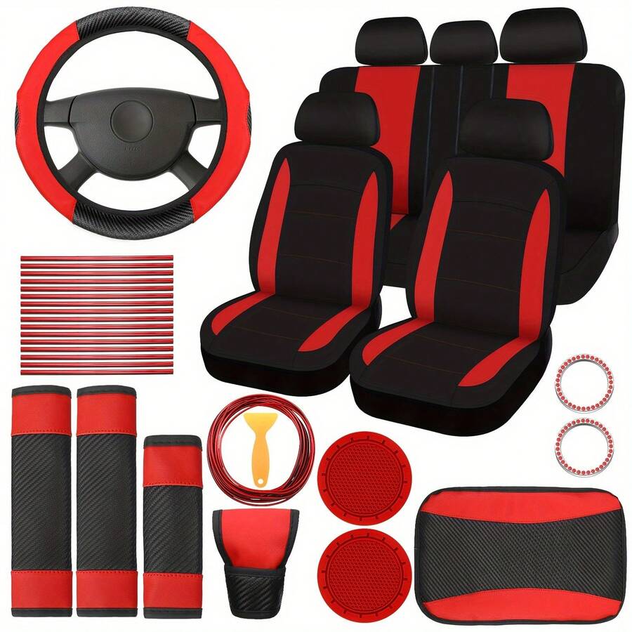 Shoulder Pad Set In - Geschikt voor vrouwen, 41-delige auto-interieurset inclusief