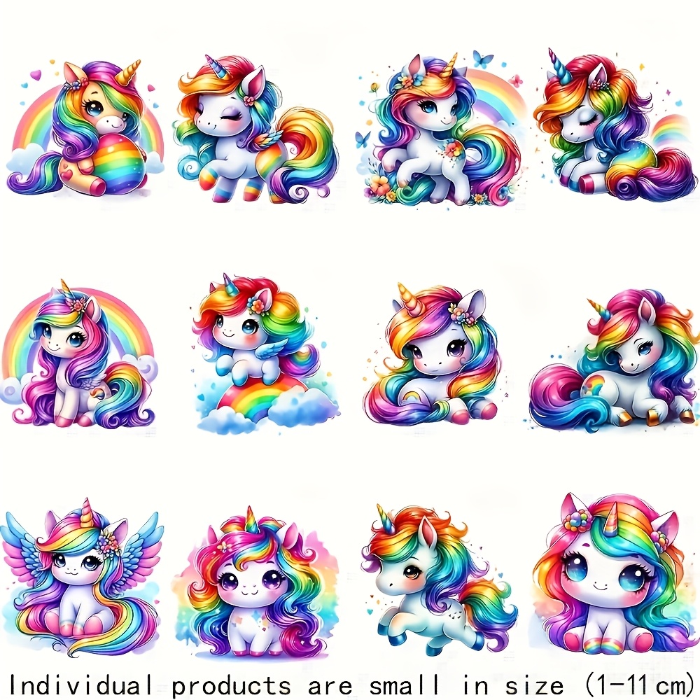 Iron On Patch - Zachte neon regenboog eenhoorn HTV-stickers –