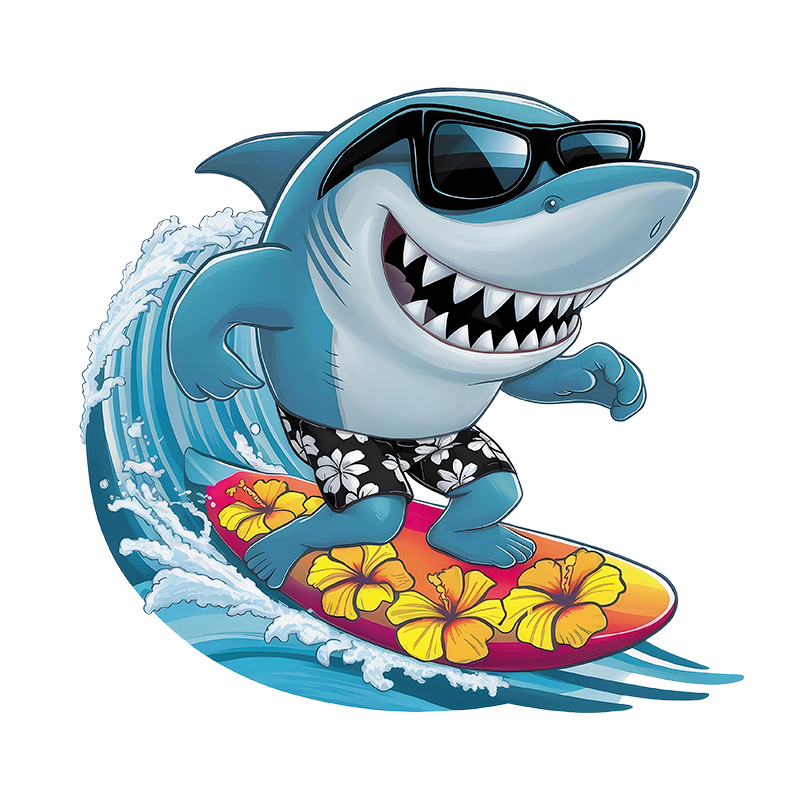 Interessante haaien surfen str - Iron On Patch recensie en prijs