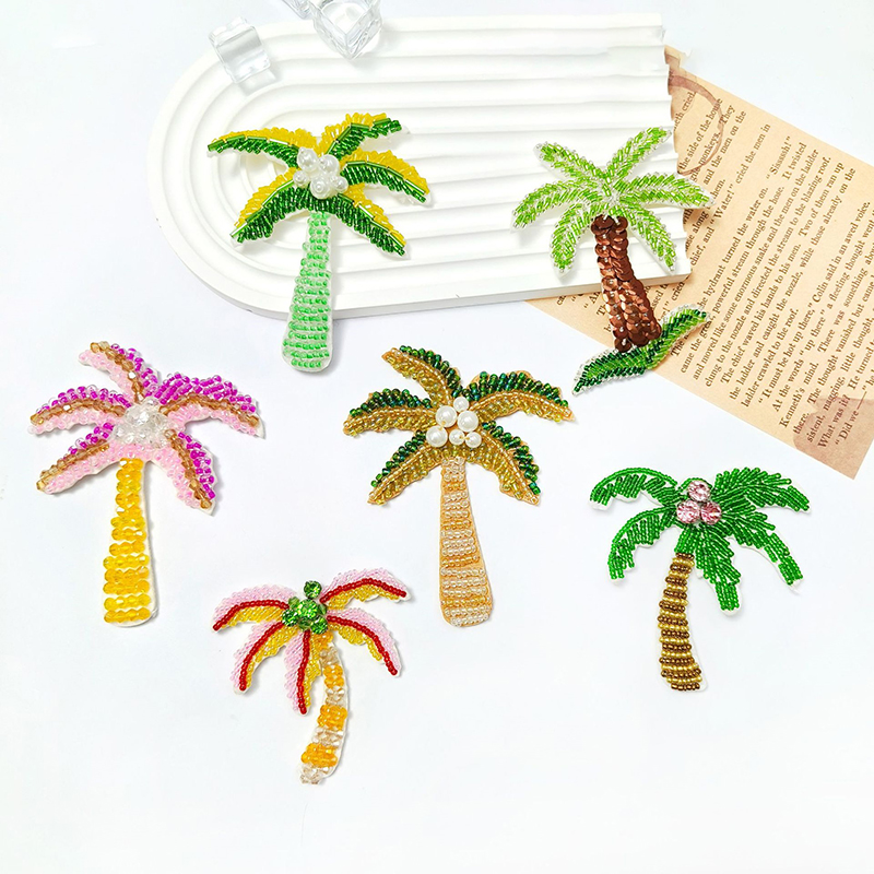 1Pc 3D Kokospalm Beaded Patch  - Iron On Patch recensie en prijs